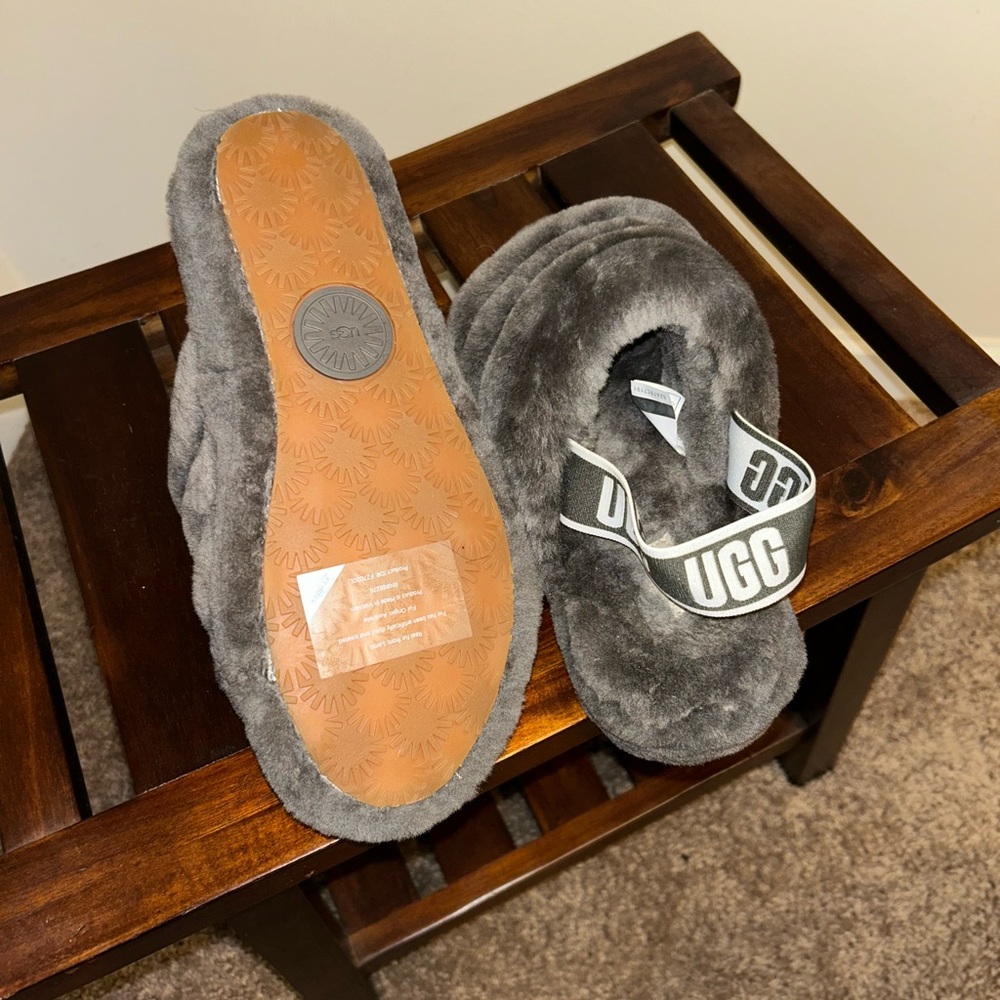 UGG Women's Plush Charcoal Slippers - Picture 2 of 2